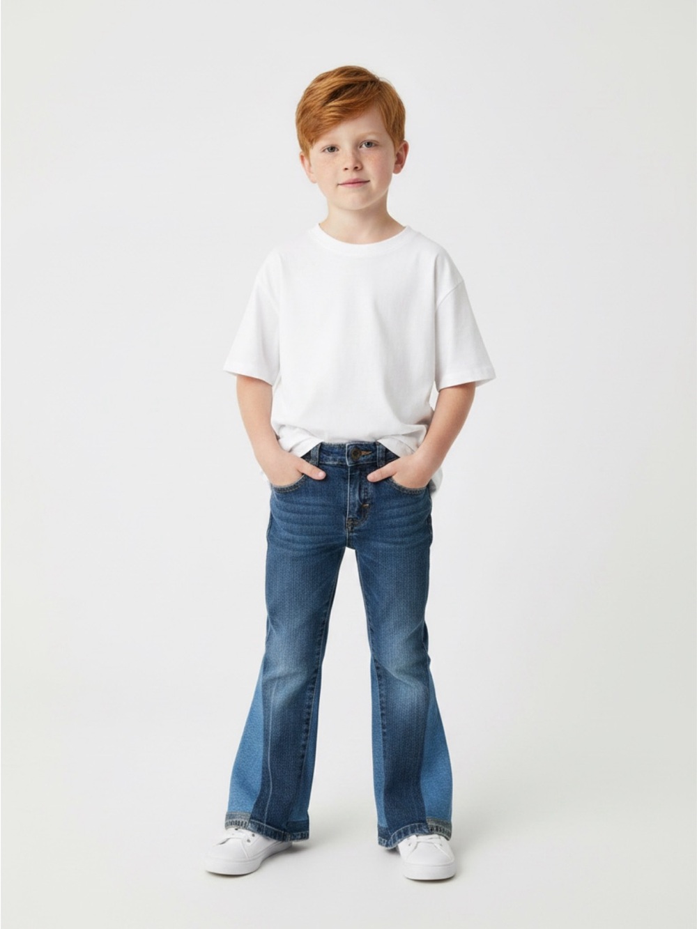 Kids Dark Blue Flared Denim Jeans